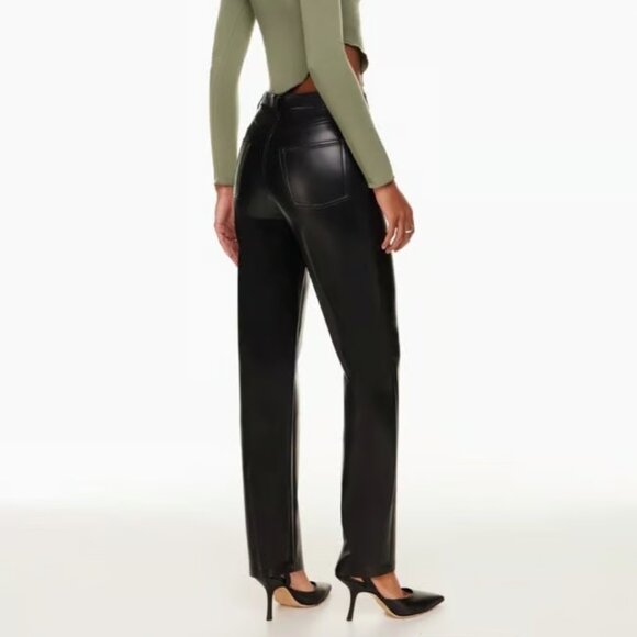 Aritzia Wilfred The Melina High-waisted Vegan Leather Pants in Black Size 6 NWT - Picture 3 of 13